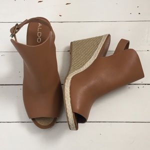 Aldo Sling Back Peep Toe Wedge